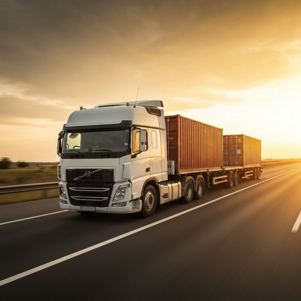 Logistics truck on highway